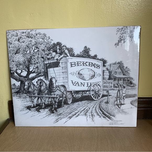 Lithograph Original signed THRU THE YEARS W/ BEKINS Richard Wellington Evans 80s